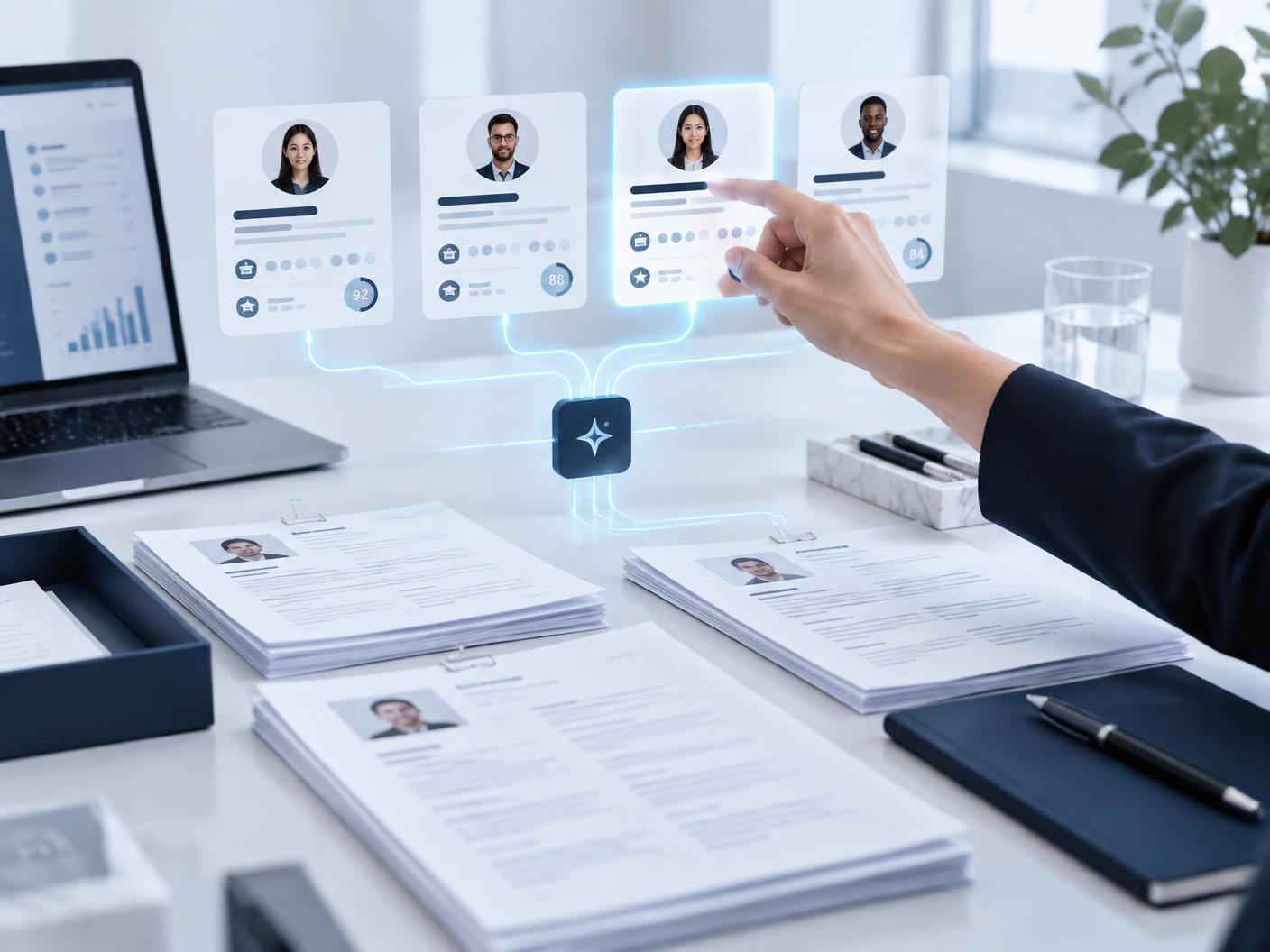 Candidate profiles ranked in an AI-assisted recruiter workflow