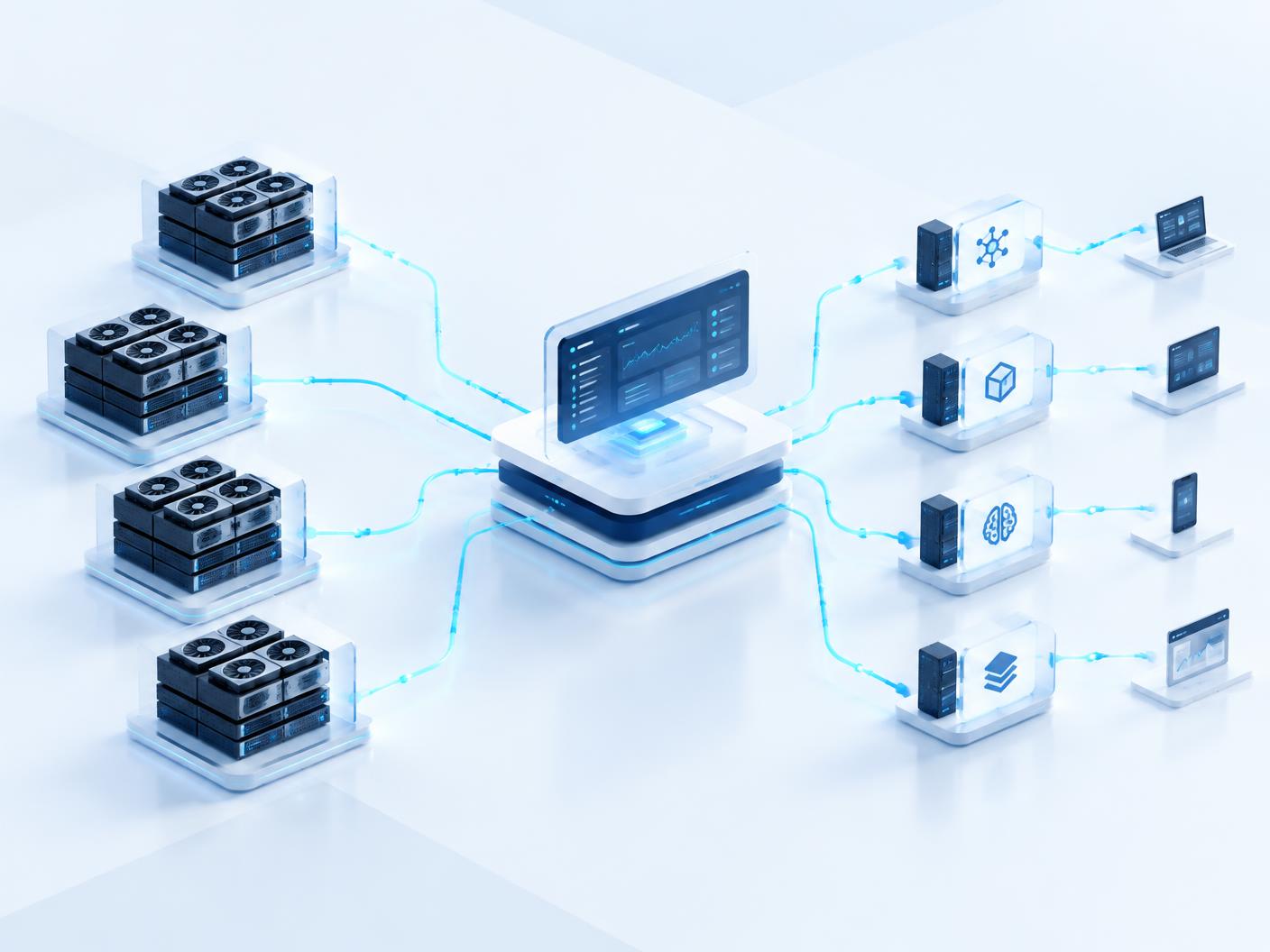 GPU infrastructure connected to production AI endpoints
